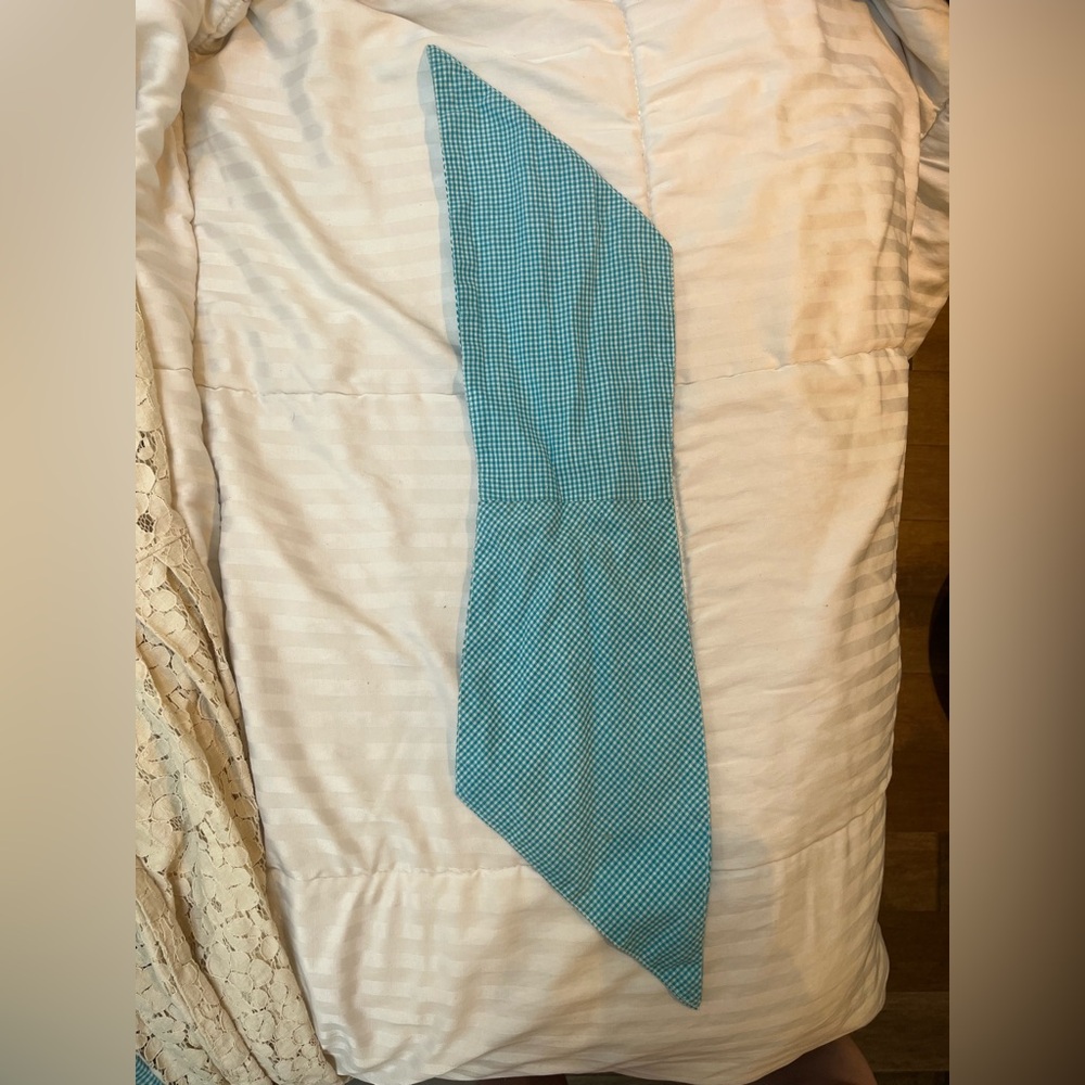 Vintage blue gingham midi a-line skirt - Picture 3 of 6